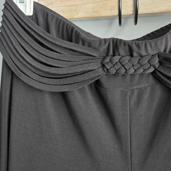 Dusak Designs Black Wide Leg Palazzo Pants with High Waist, Small Petite - Picture 3 of 5